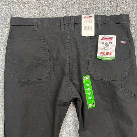 Dickies Jeans Men 44 Black Flex Dungaree Straight Leg Workwear Stretch Cotton - Picture 8 of 10